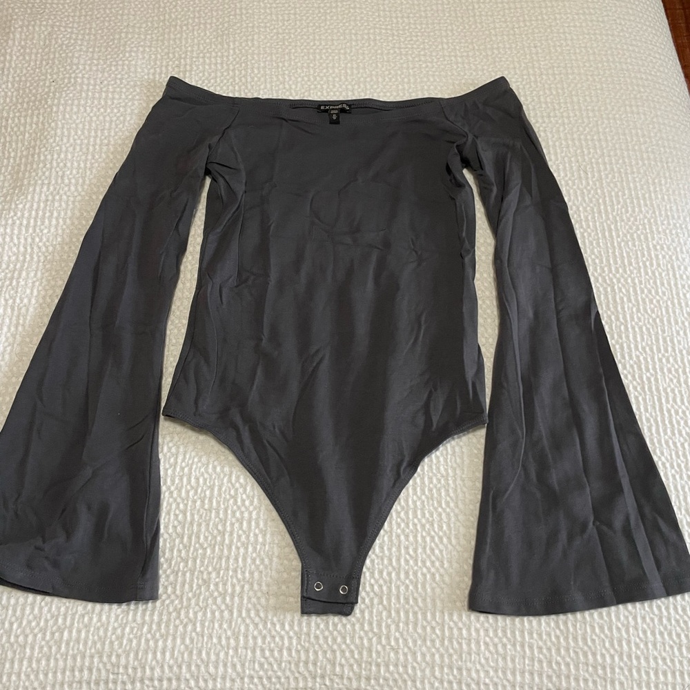 Express XS bodysuit off the shoulder long sleeve